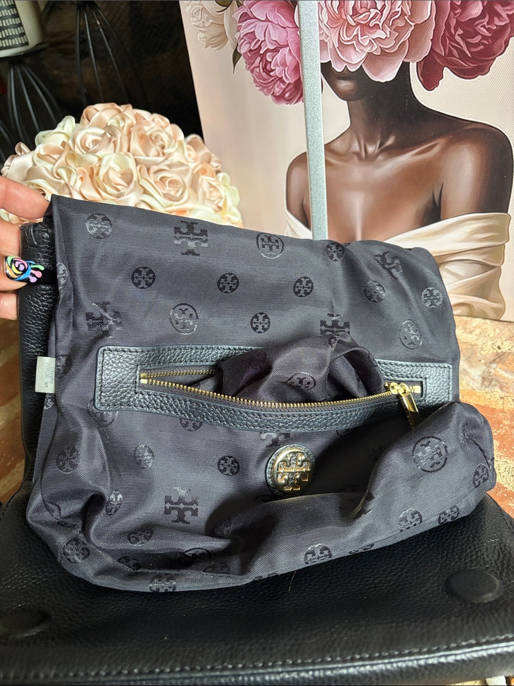 Tory Burch Marion foldover crossbody bag (Black) - Picture 10 of 10